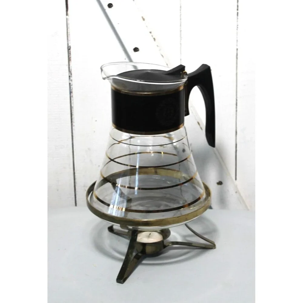 DAVID DOUGLAS Flameware Glass Coffee Pot PERCOLATOR  w/ Metal Stand